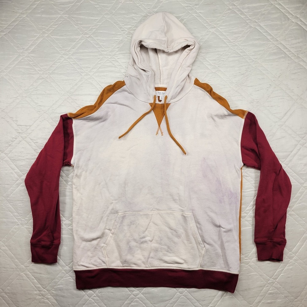 True Craft white/red/orange double hood Hoodie size XL